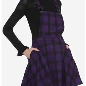Hot topic purple and black plaid skirtall dress